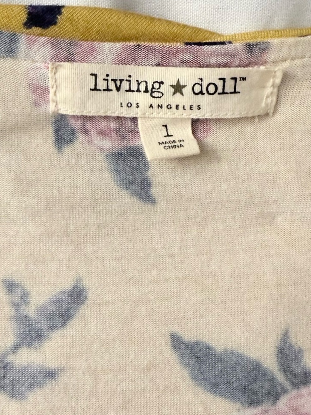 living doll Yellow Floral Wrap Mini Dress with Pink & Purple Blooms - Picture 7 of 9